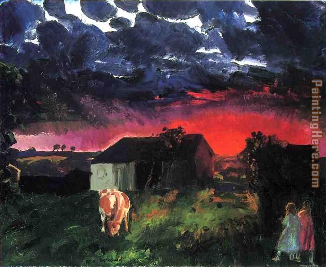 Red Sun painting - George Bellows Red Sun art painting